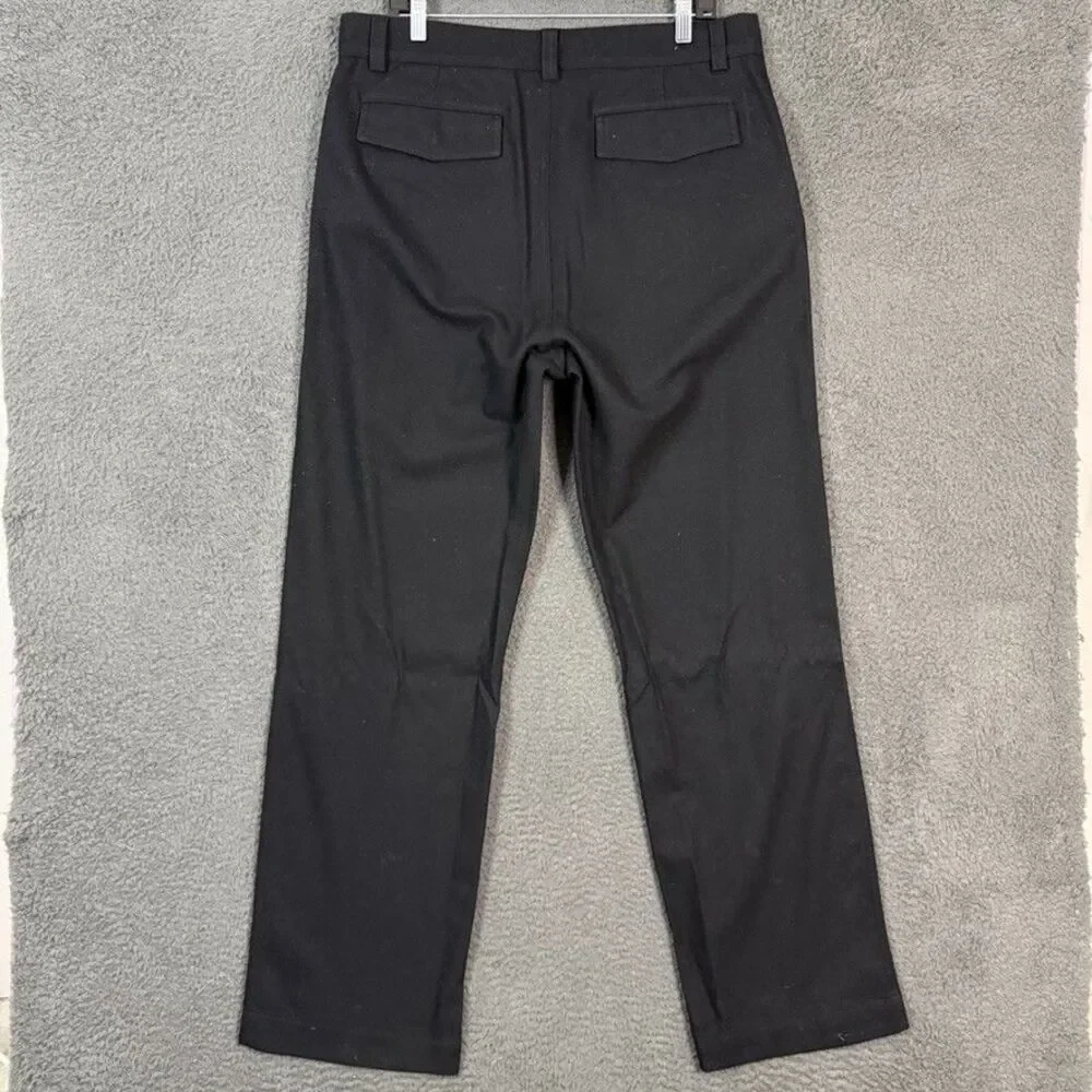 Vtg Banana Republic Pants Mens 35x34 Black Flannel Wool Slacks Straight Fit Y2K
